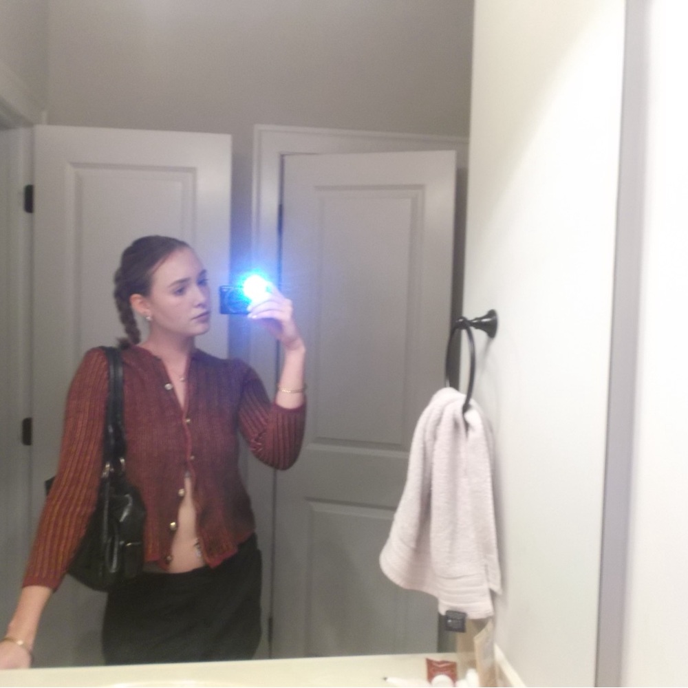 Vintage Red and Black Cardigan